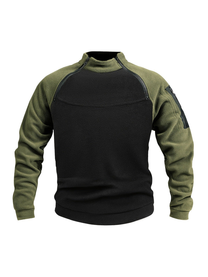 Zip-Detail Mock-Neck Sweater