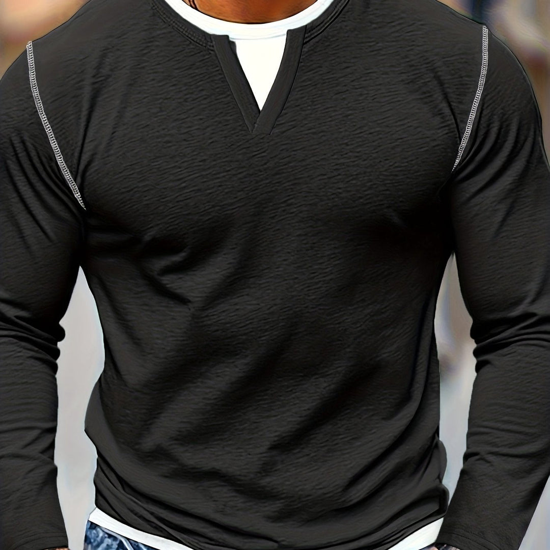 Refined Notch-Neck Henley Shirt