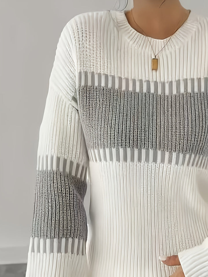Colour-Block Striped Sweater