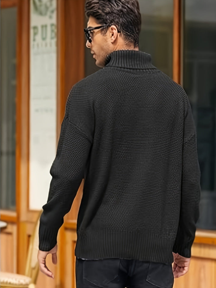 Classic Cable-Knit Turtleneck Sweater
