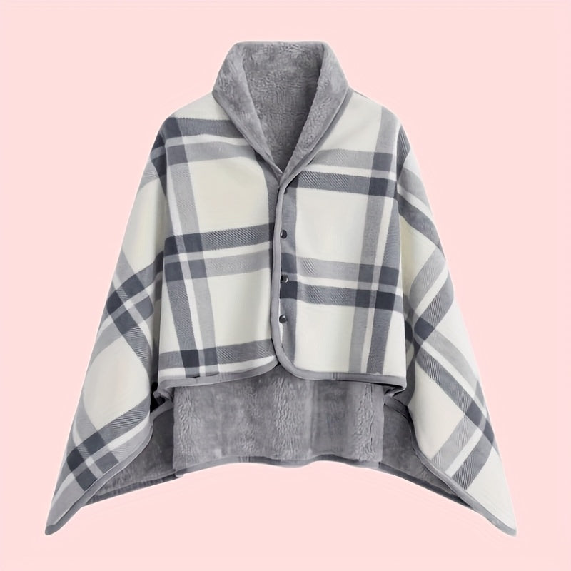 Buttoned Wrap Shawl