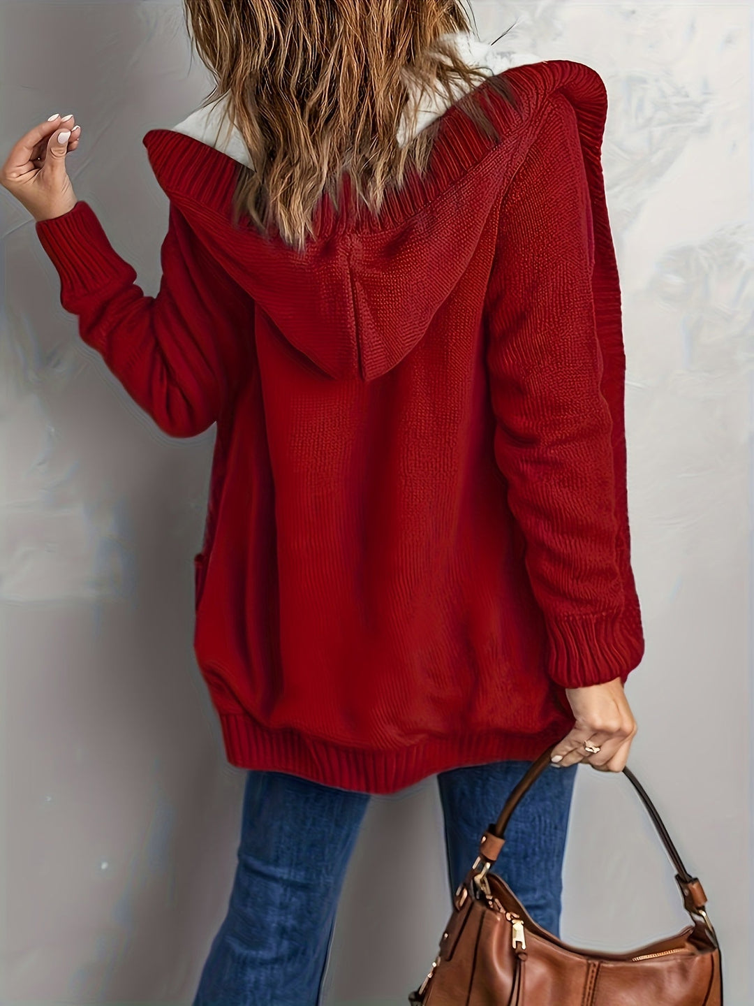 Hooded Button-Front Cardigan