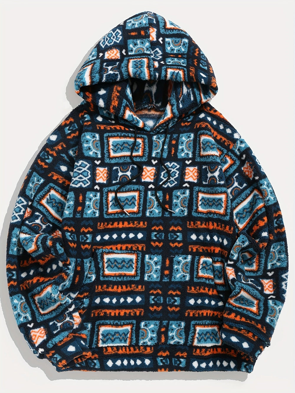 Patterned Hooded Sweatshirt