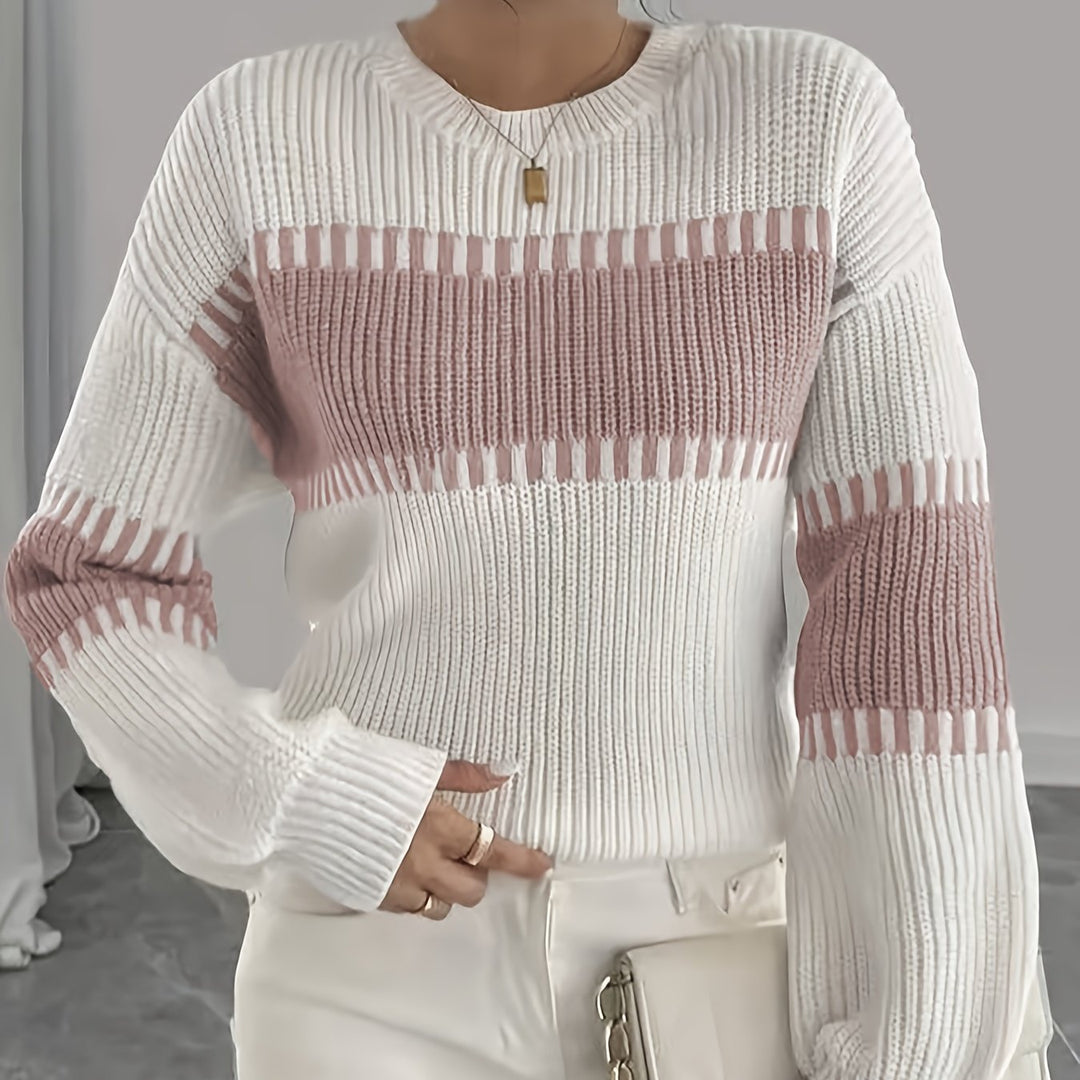 Colour-Block Striped Sweater