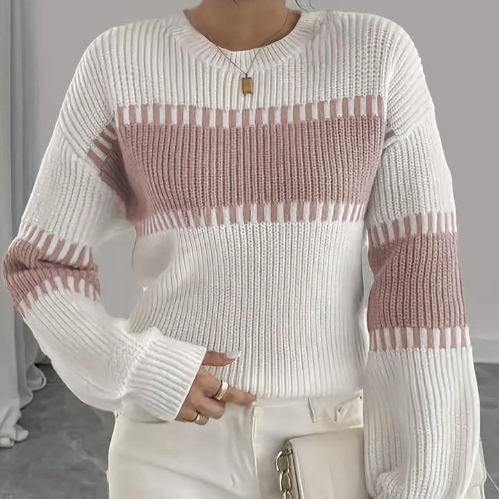Colour-Block Striped Sweater