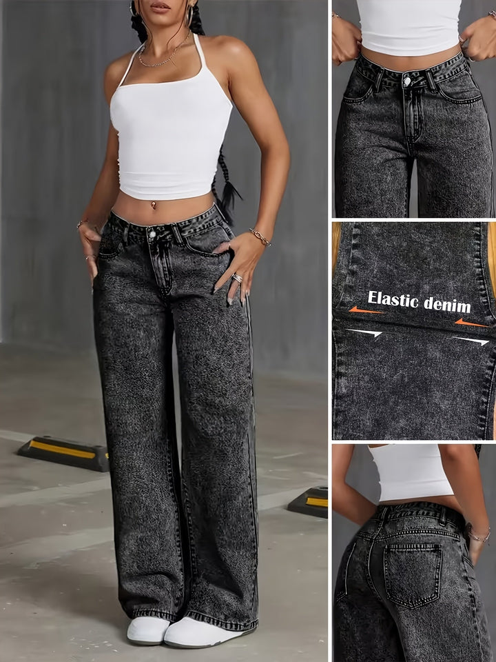 High-Waisted Wide-Leg Jeans