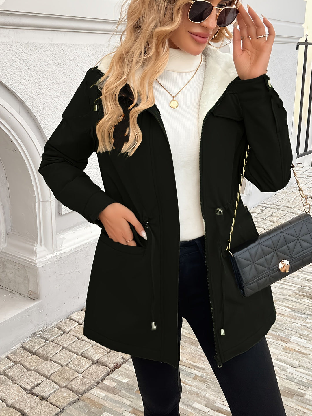 Cozy Hooded Drawstring Jacket