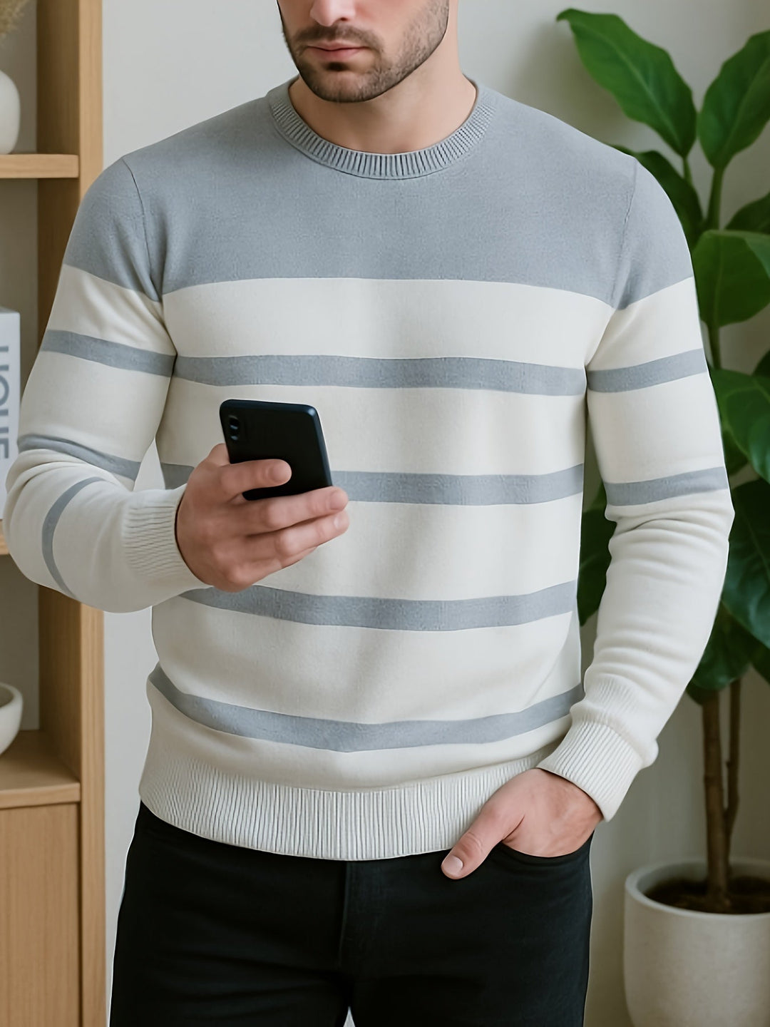 Classic Striped Crewneck Sweater