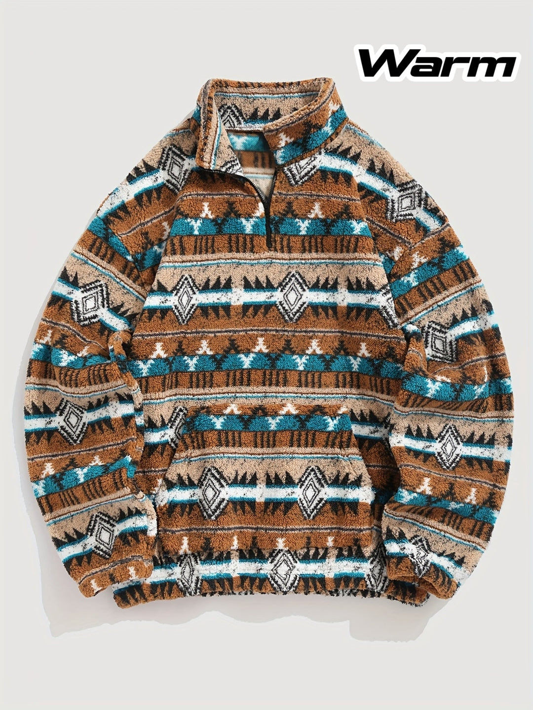 Patterned Quarter-Zip Pullover