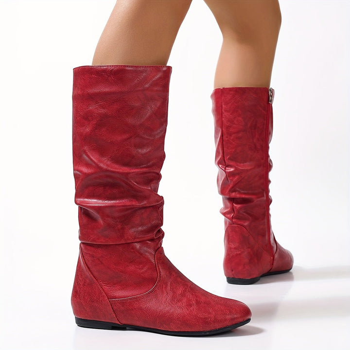 Slouched Mid-Calf Boots