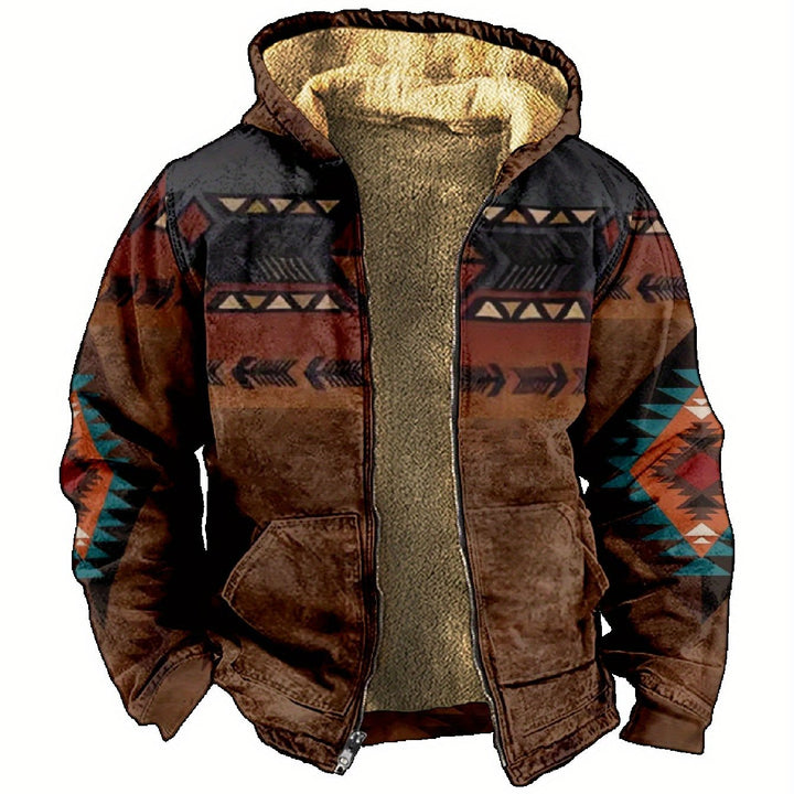 Southwestern Hooded Zip Jacket