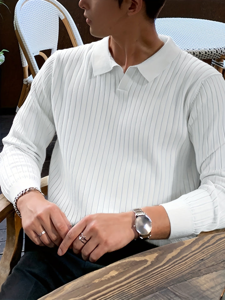 Refined Collared V-Neck Sweater