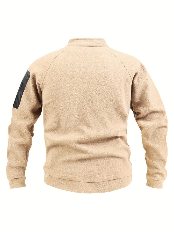 Zip-Detail Mock-Neck Sweater