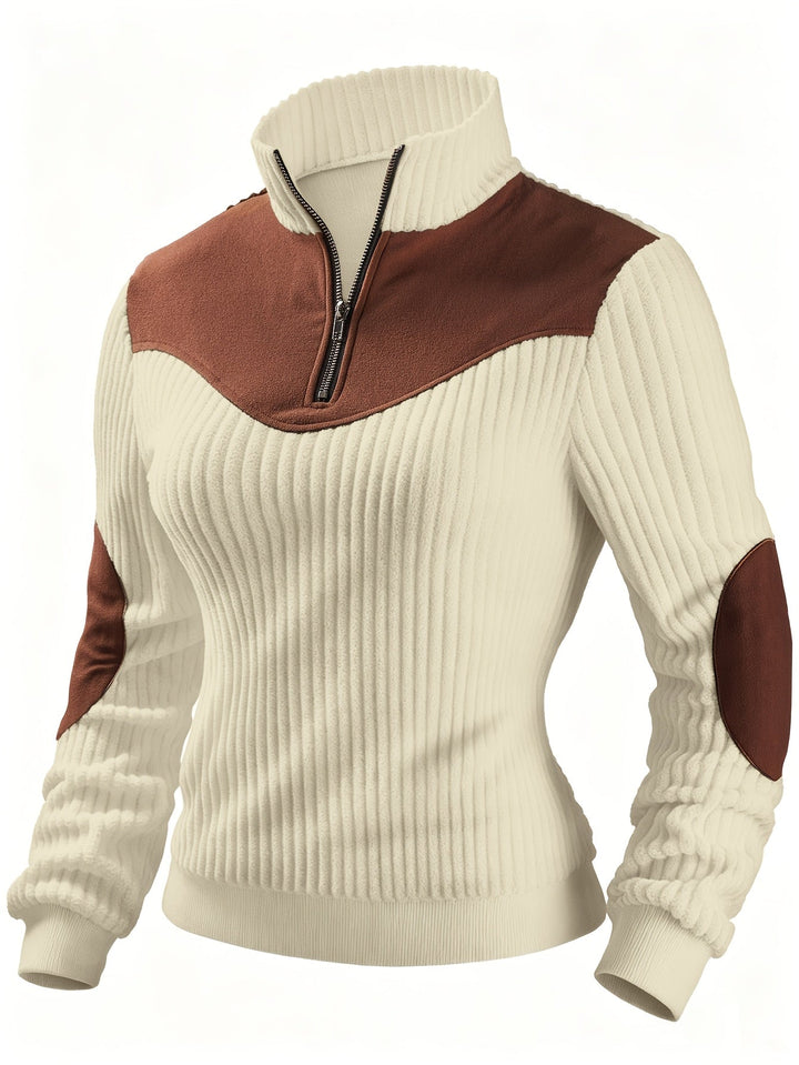Ribbed Quarter-Zip Sweater