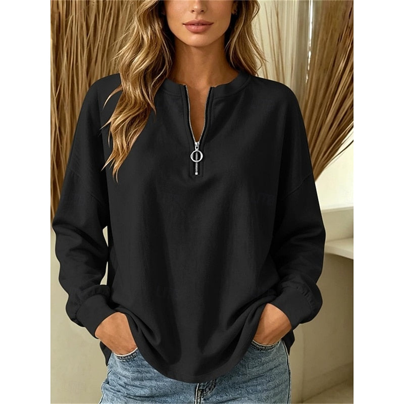 Relaxed Quarter-Zip Top