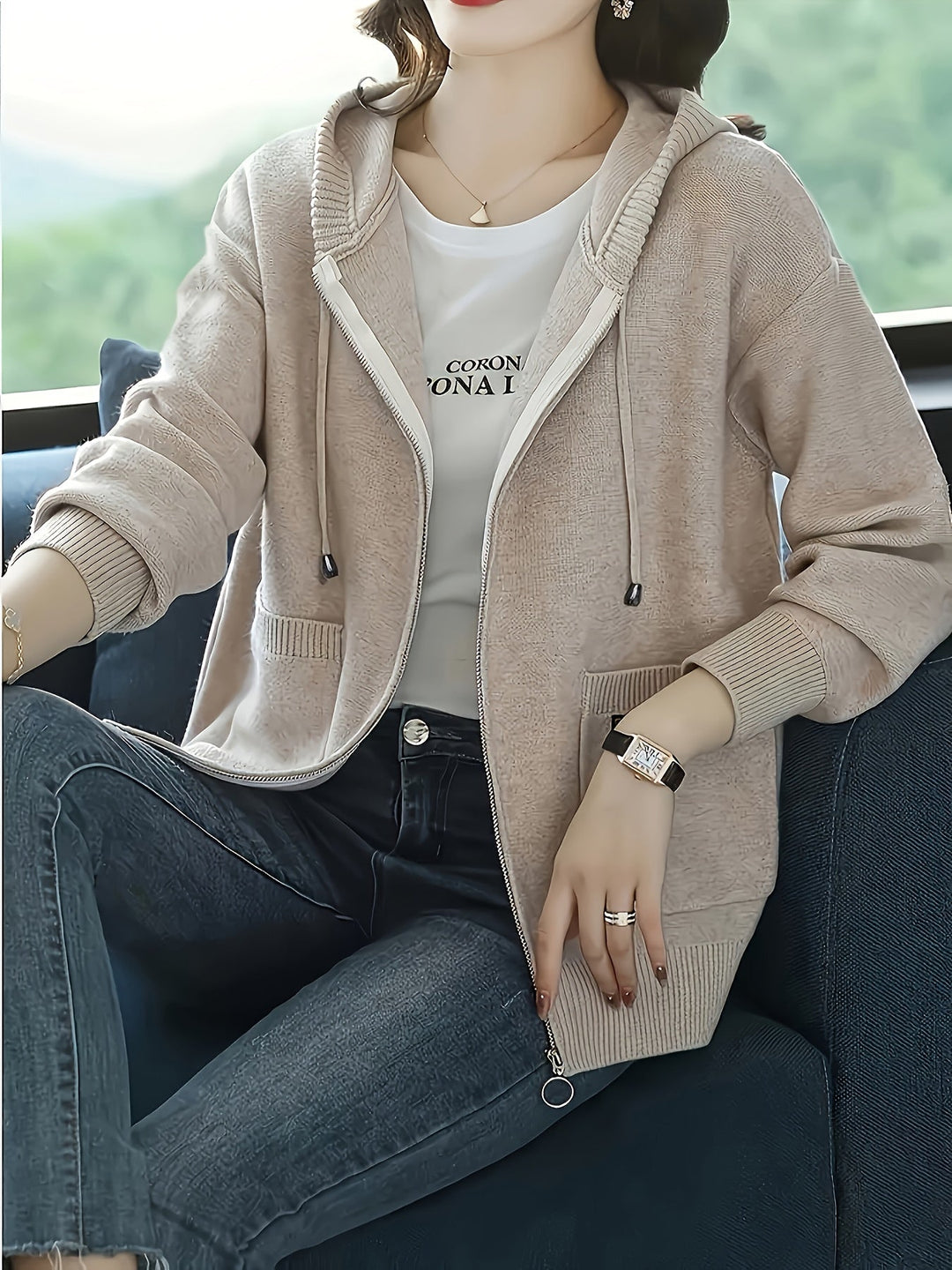 Cozy Zip-Up Hooded Cardigan