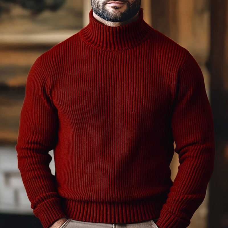 Ribbed Turtleneck Sweater