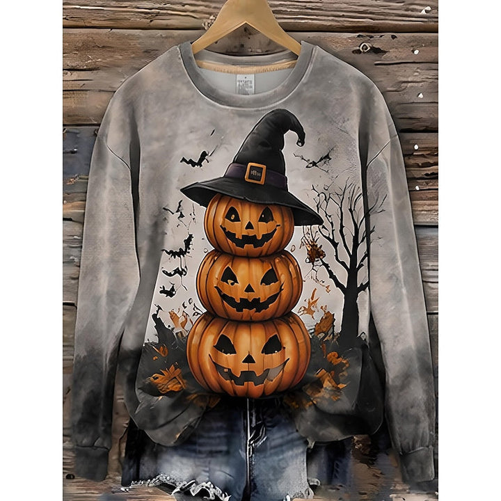 Playful Halloween Striped Sweatshirt