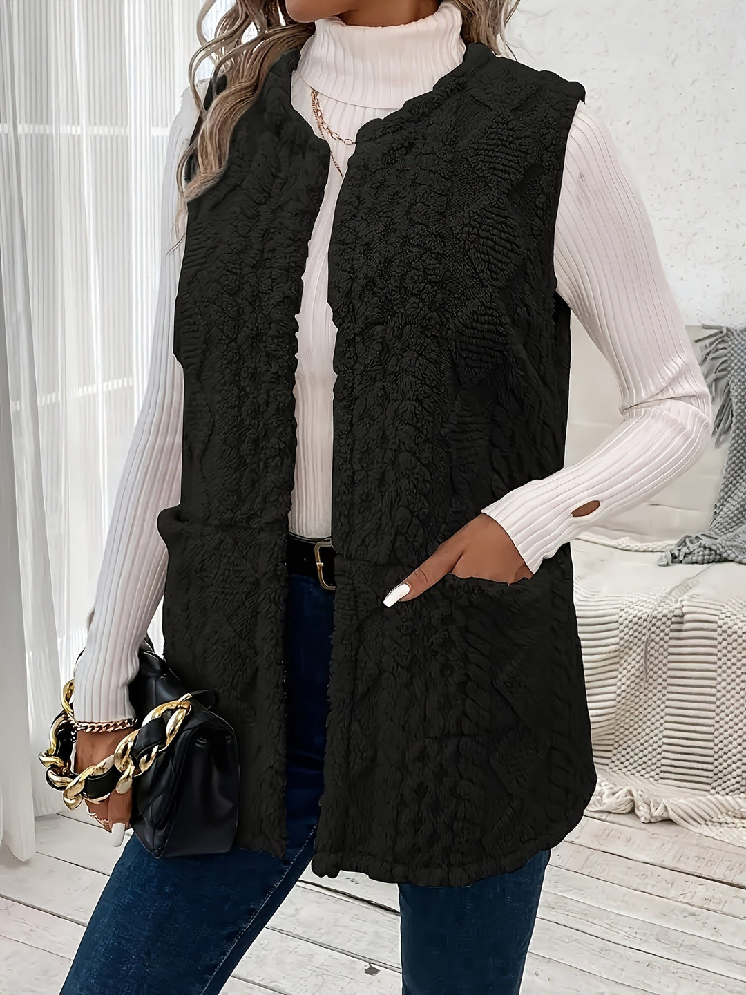 Cozy Textured Sleeveless Vest