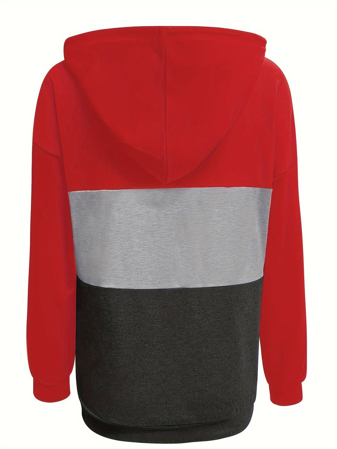Color Block Button-Neck Hoodie
