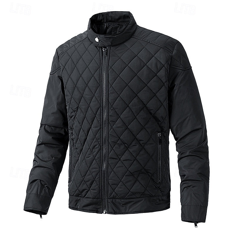 Quilted Stand-Collar Jacket