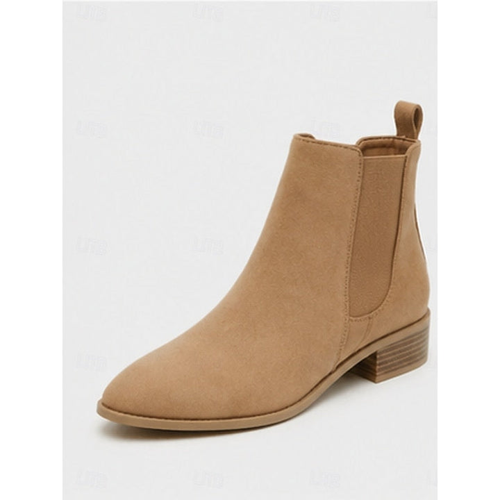 Pointed-Toe Block Heel Ankle Boots