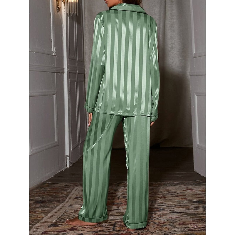 Elegant Long-Sleeve Two-Piece Lounge Set
