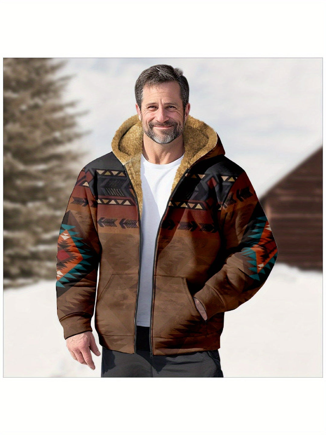Southwestern Hooded Zip Jacket