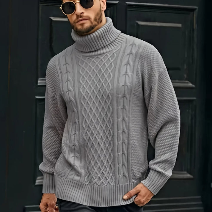 Classic Cable-Knit Turtleneck Sweater