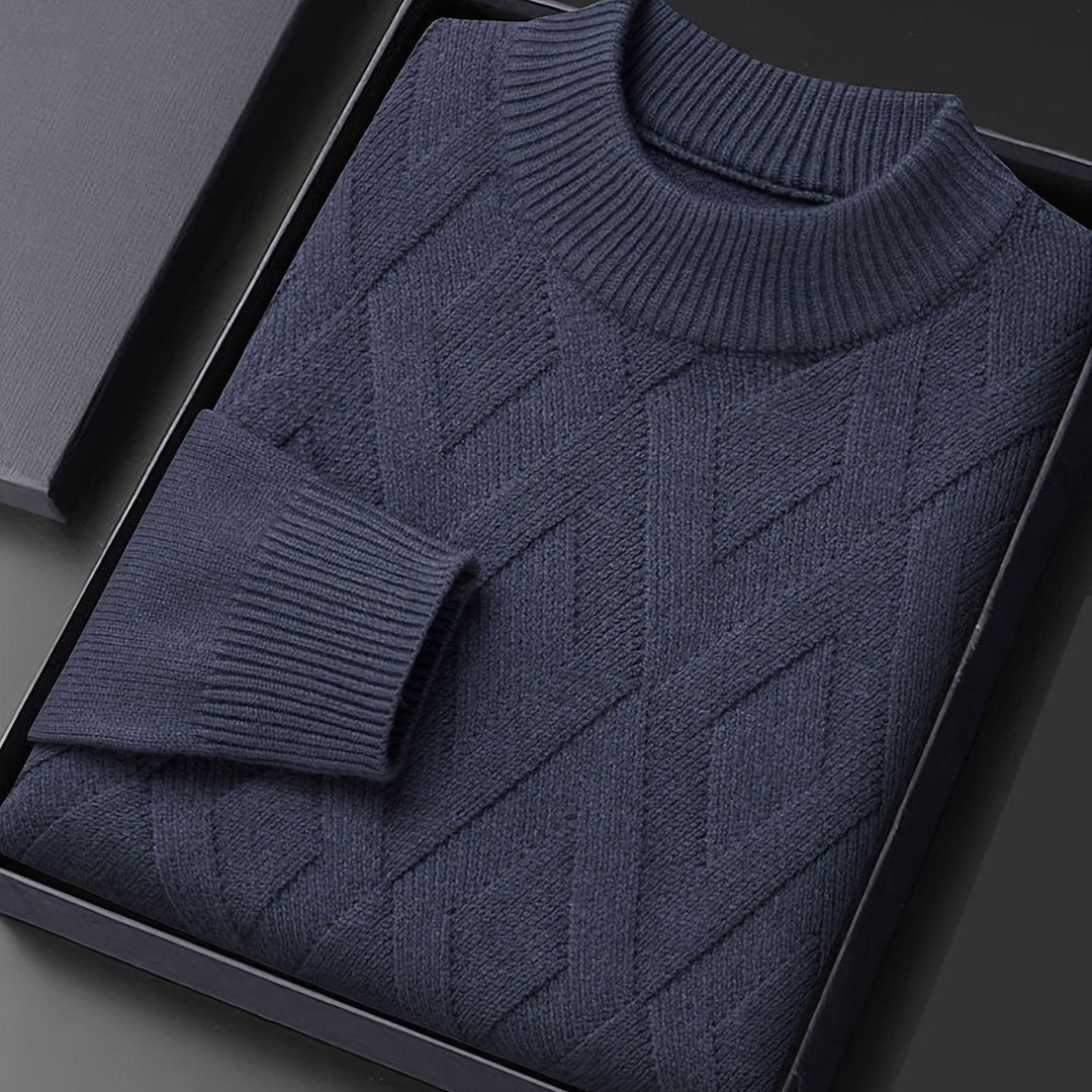 Textured Mock-Neck Sweater
