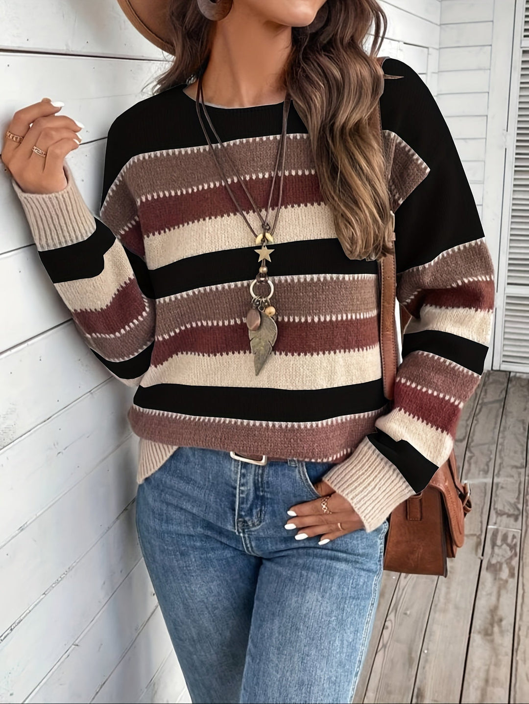 Striped Round-Neck Sweater