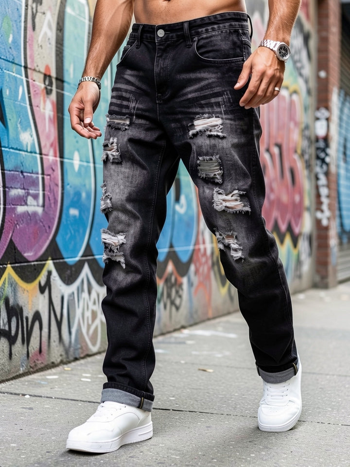 Rugged Straight-Leg Jeans