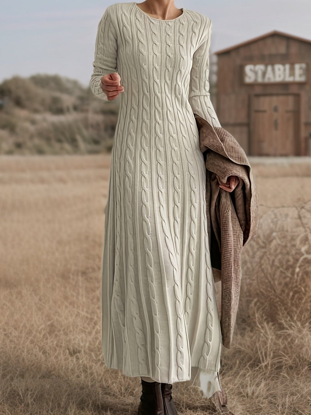 Cable-Knit Maxi Dress