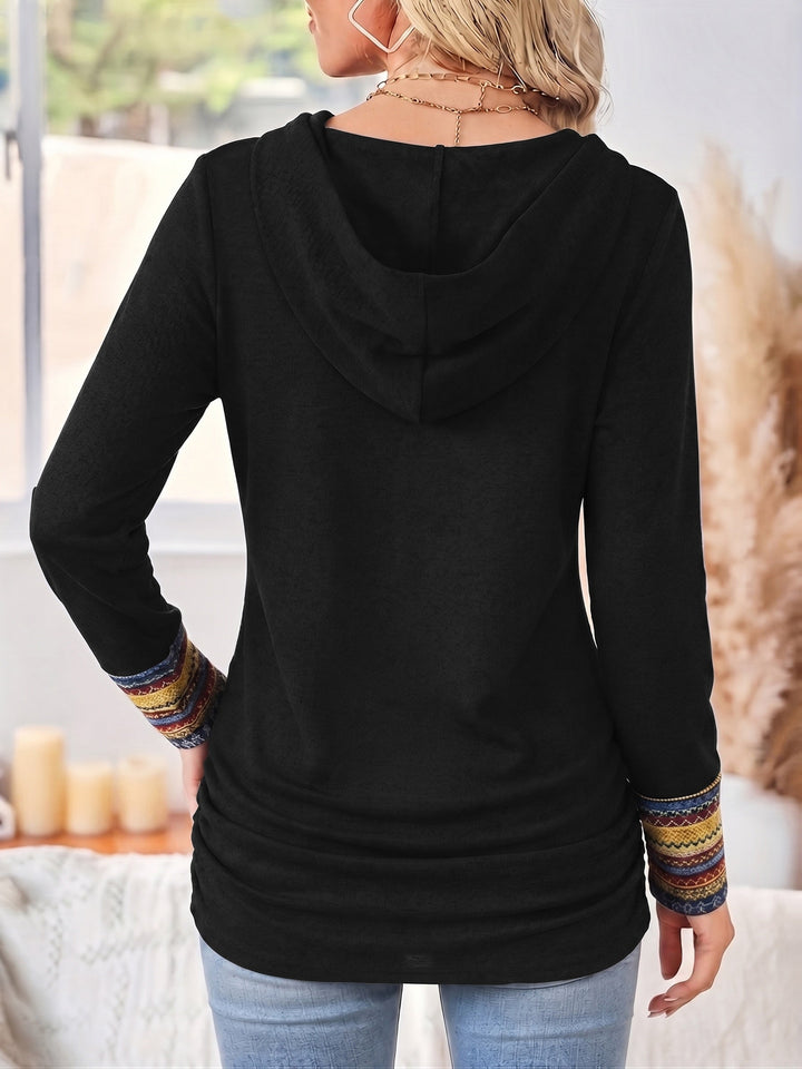Patterned Patchwork Hoodie