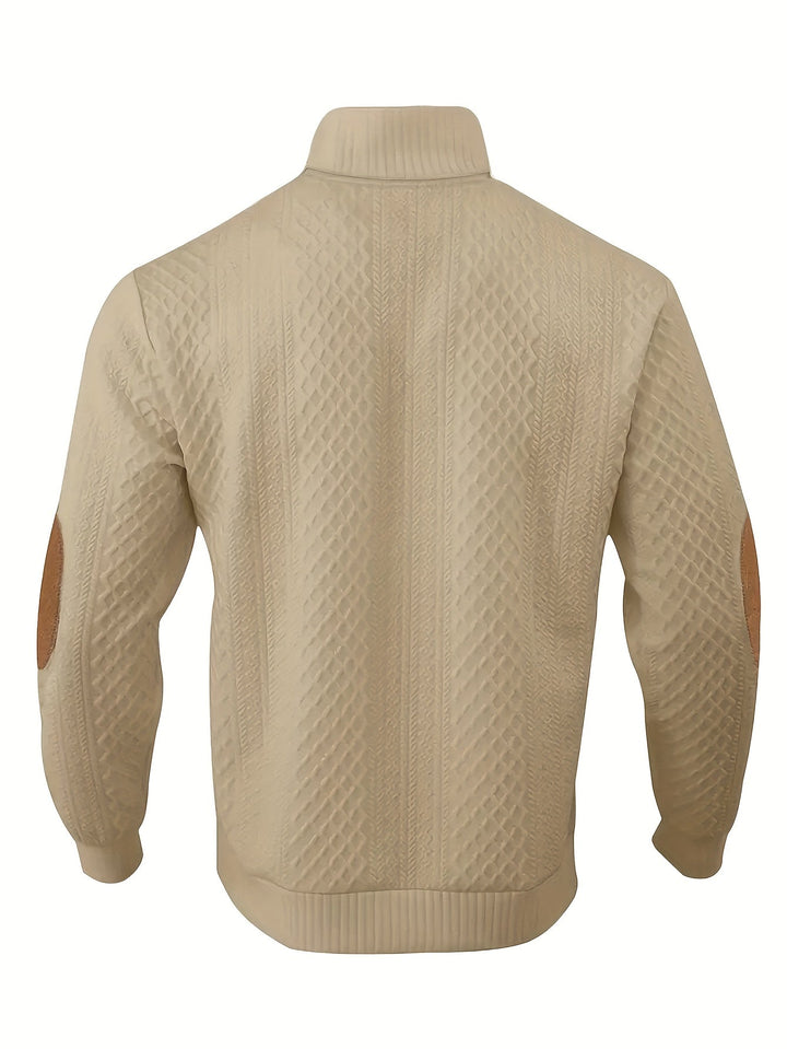 Textured Stand-Collar Sweater