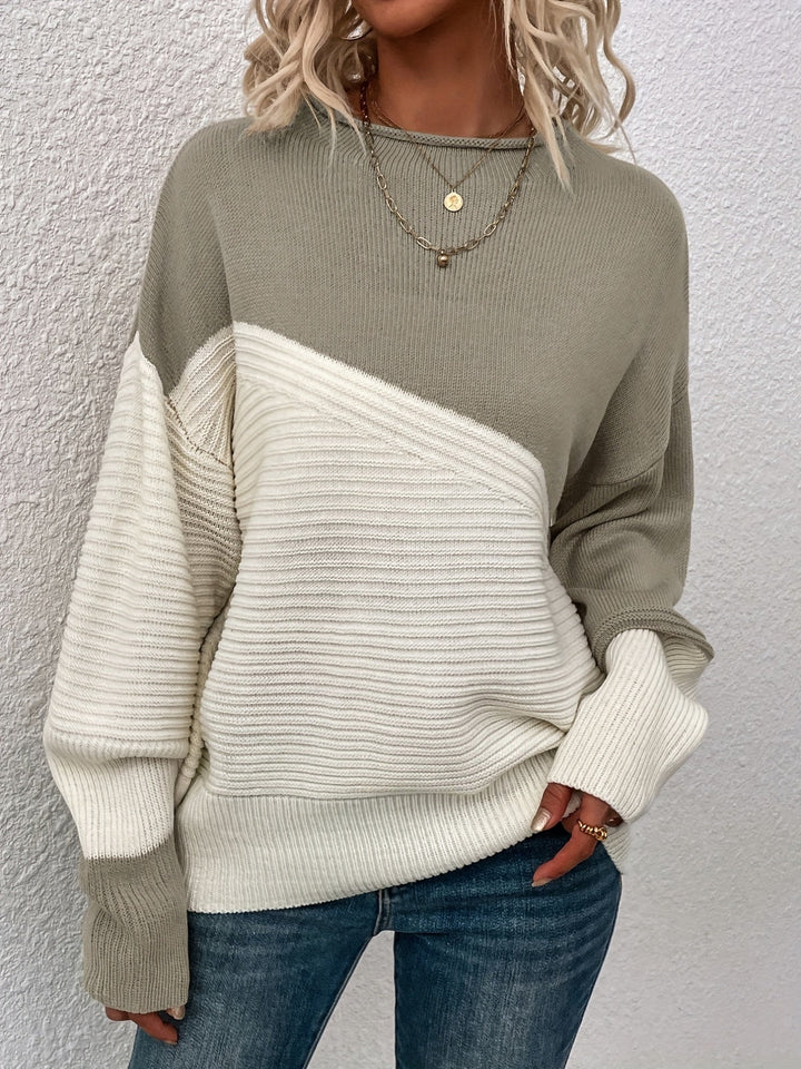 Color Block Relaxed Sweater