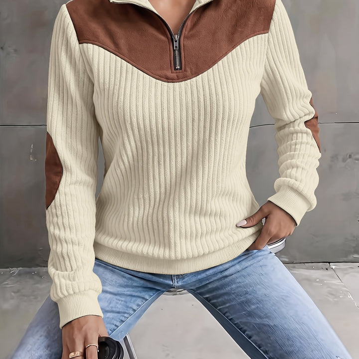 Ribbed Quarter-Zip Sweater