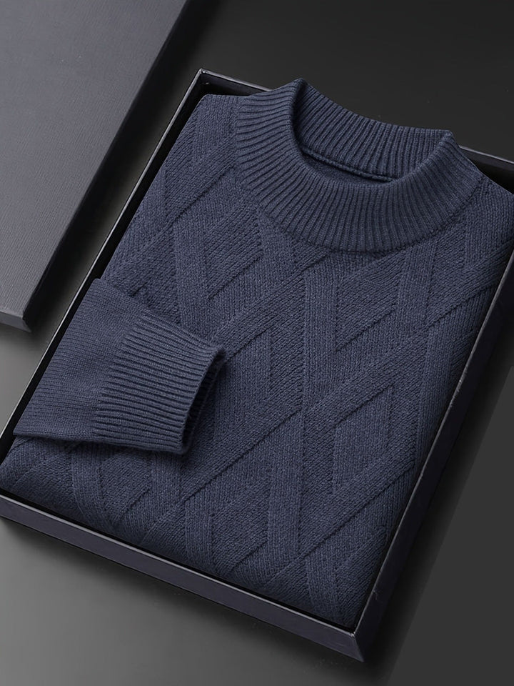 Textured Mock-Neck Sweater