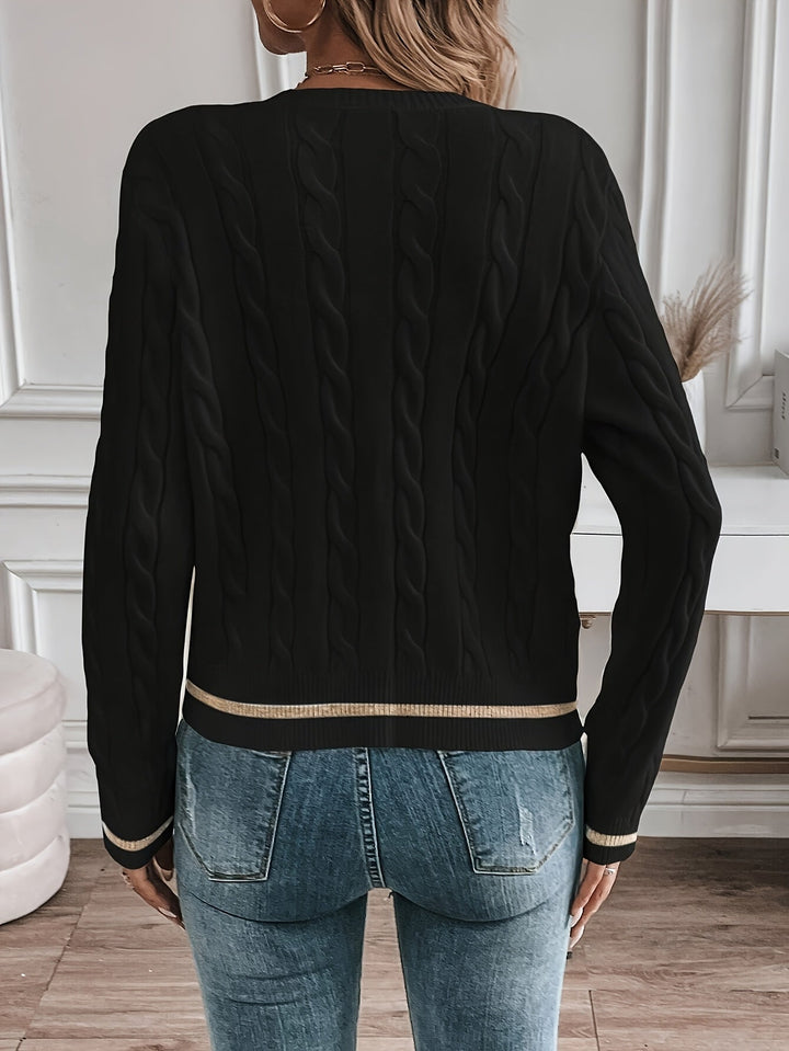 Refined Cable-Knit Cardigan