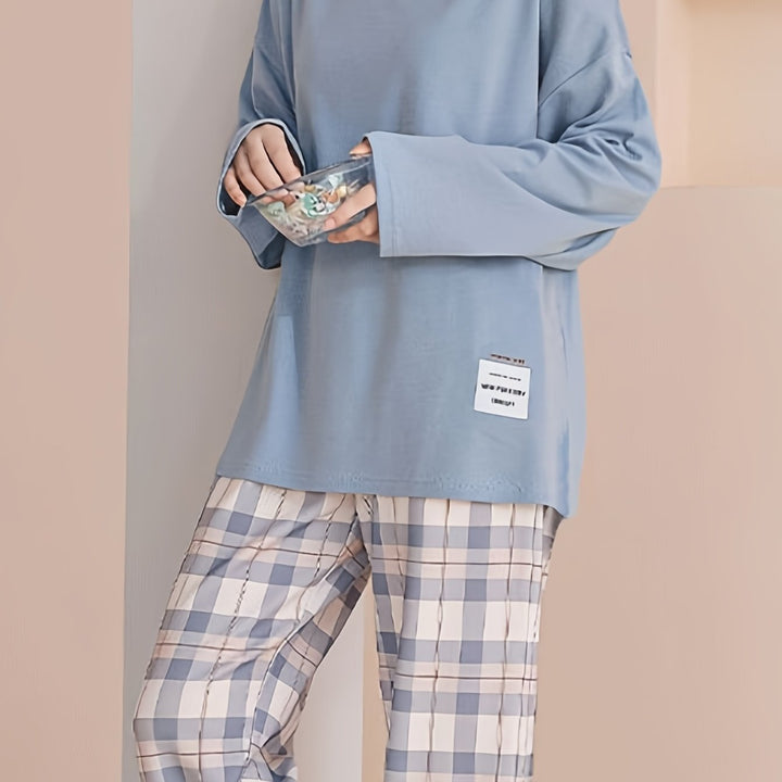 Relaxed Plaid Two-Piece Set
