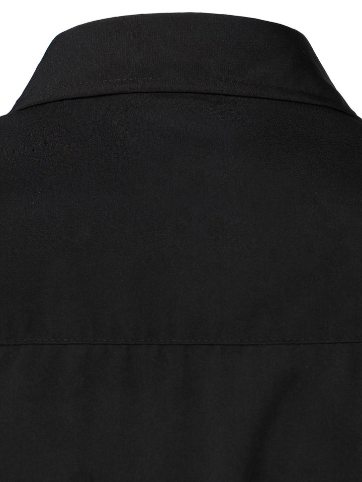 Contrast-Trim Long Sleeve Shirt