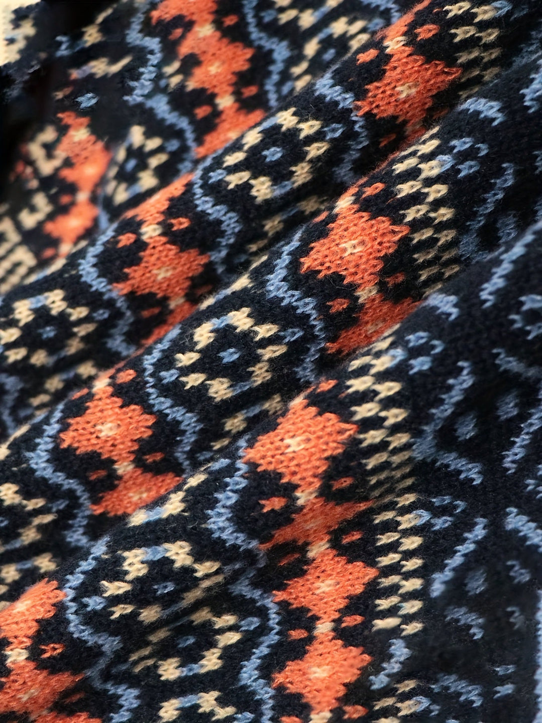 Vintage Jacquard Loose-Fit Sweater