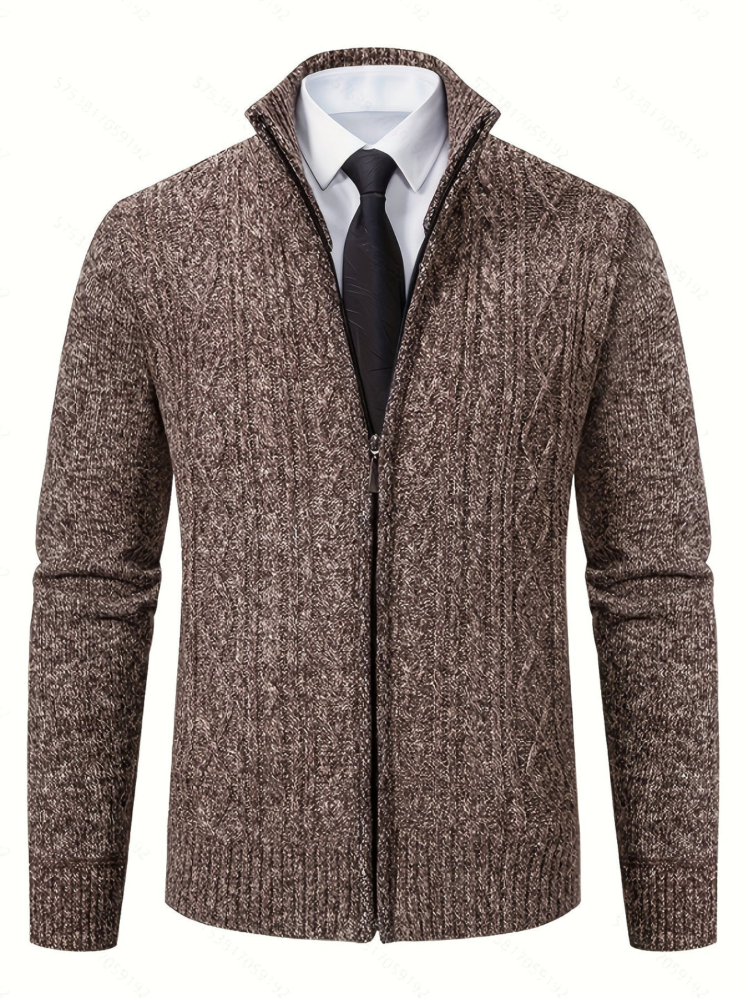 Textured Full-Zip Cardigan