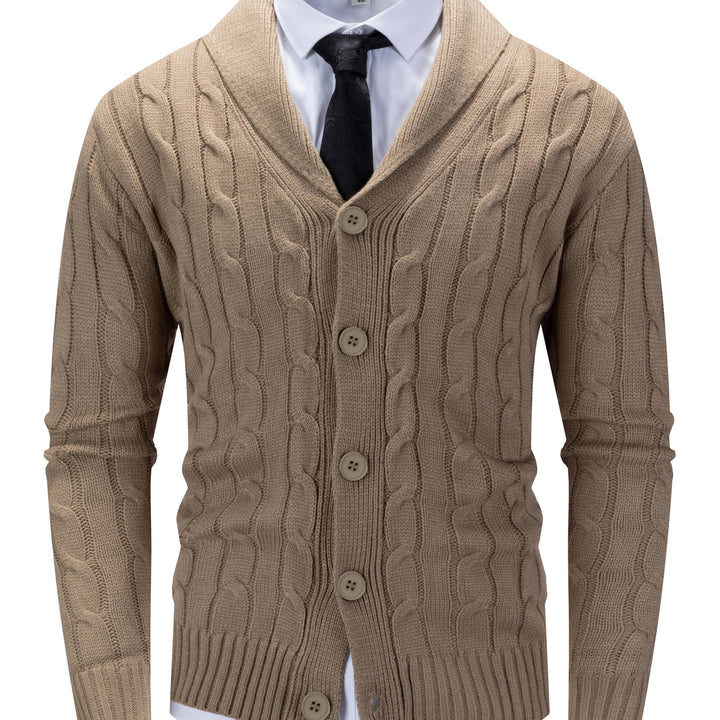Shawl Collar Cable Knit Cardigan
