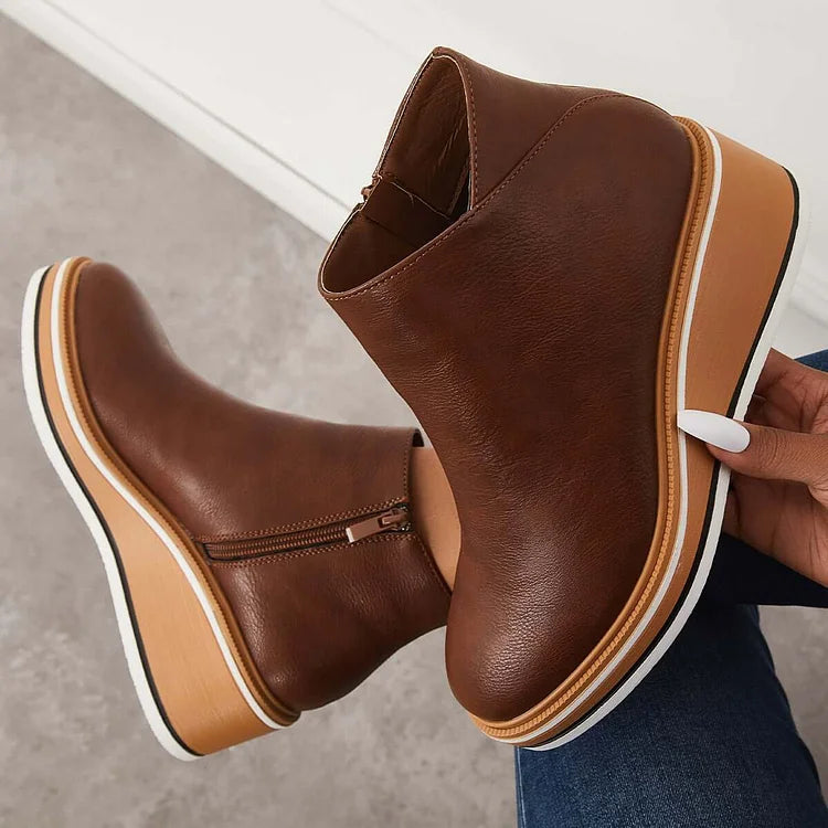 Sleek Platform Ankle Boots