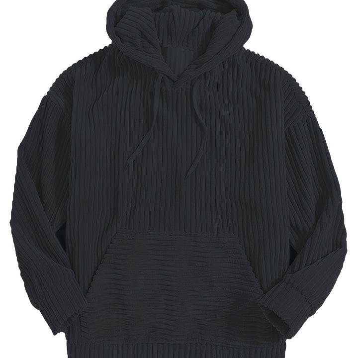 Ribbed Pullover Hoodie