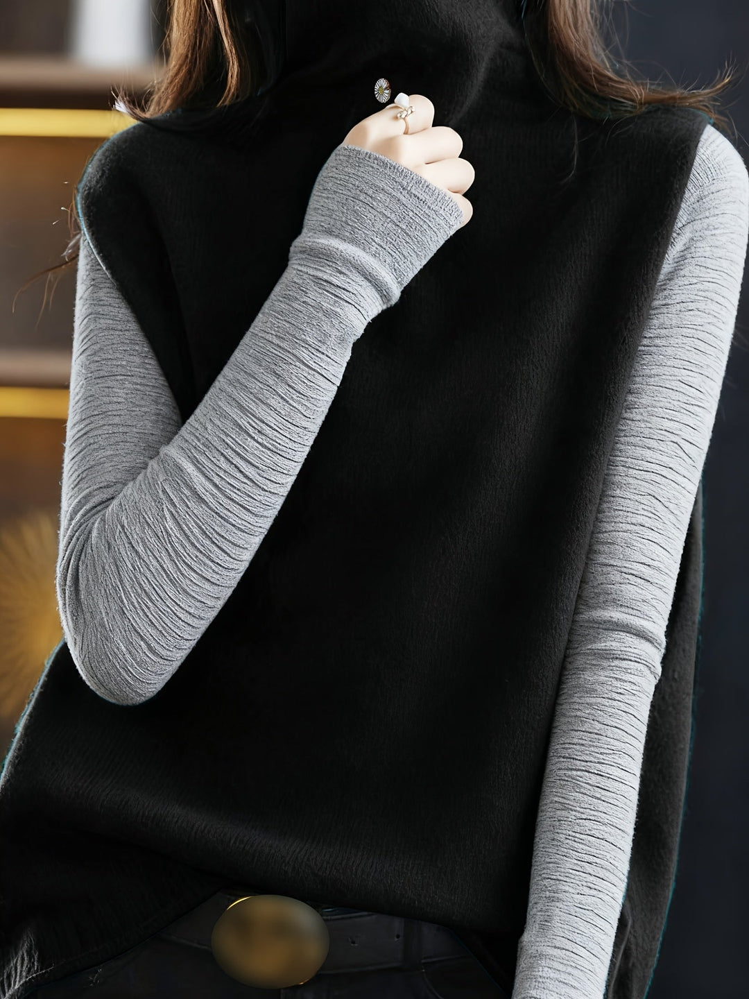 Refined High-Neck Vest