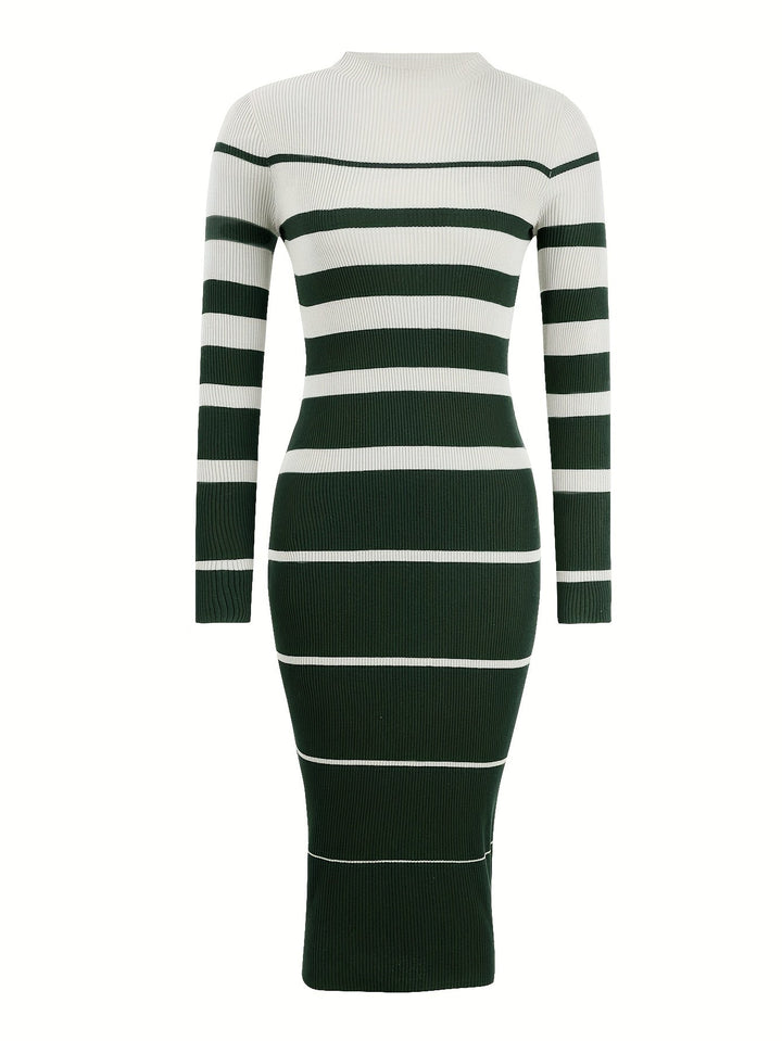 Refined Striped Sweater Dress