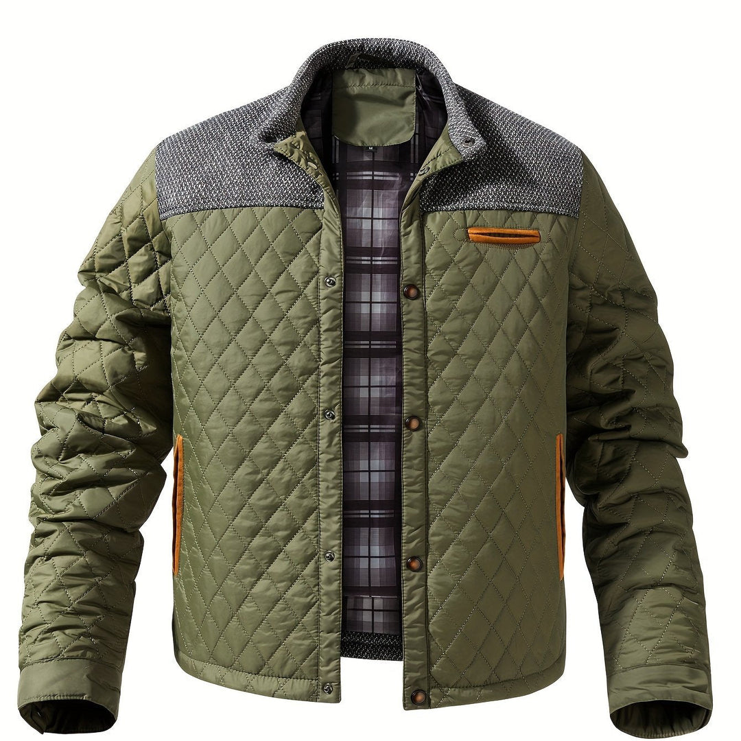 Quilted Stand-Collar Jacket