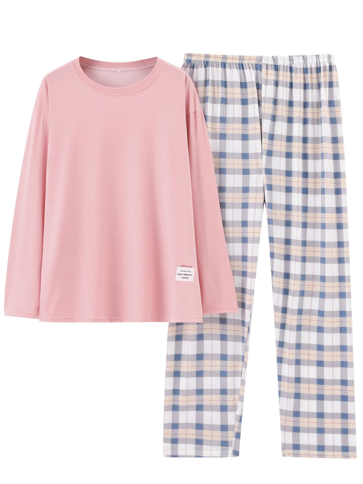 Relaxed Plaid Two-Piece Set